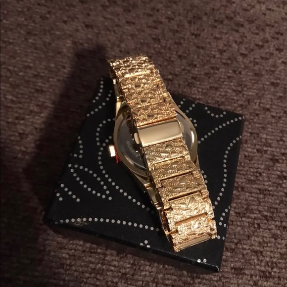 NEW Mens 14K/GP Gold Nugget Watch - Picture 4 of 4